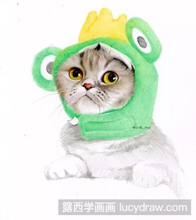 猫咪彩铅画教程 一不小心萌到你