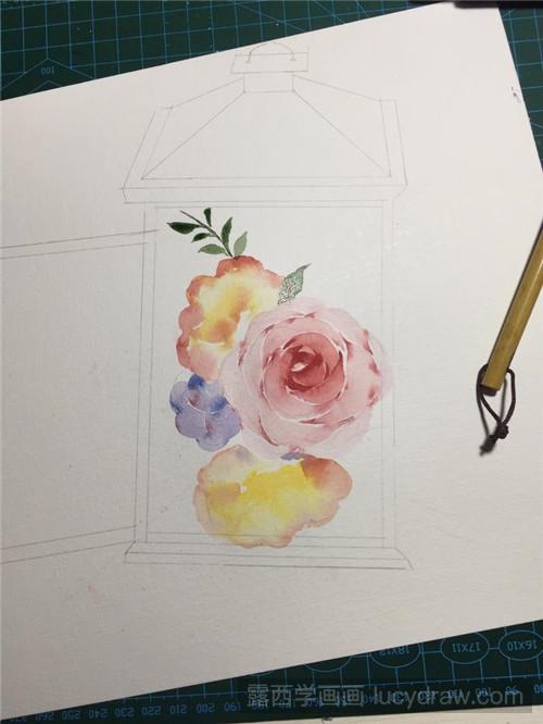 水彩画教程：神奇的花房子画法
