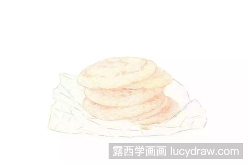 彩铅简单初级手绘：烧饼画法!