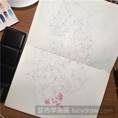 水彩花卉画法：女贞花怎么画?