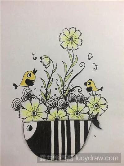 儿童插画教程：花儿的简单画法