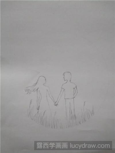 彩铅绘画步骤：情侣怎么画？