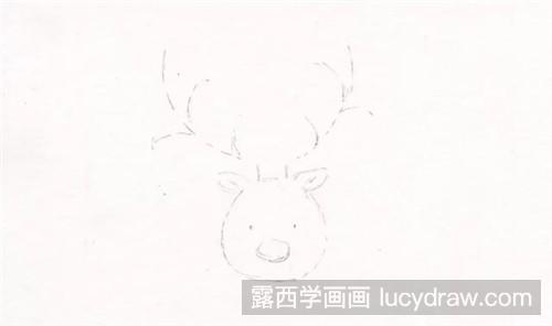 手绘麋鹿过程，简单画法!