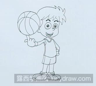 儿童画教程：如何画打篮球运动员？