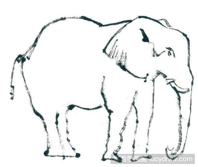 国画教程：怎么画大象？
