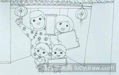 喜庆的新年愿望图儿童画教程是什么？