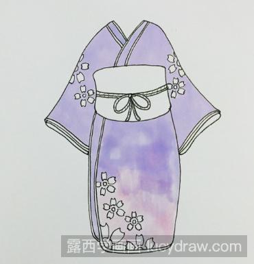 樱花和服简笔画教程分享，如何画日本和服？