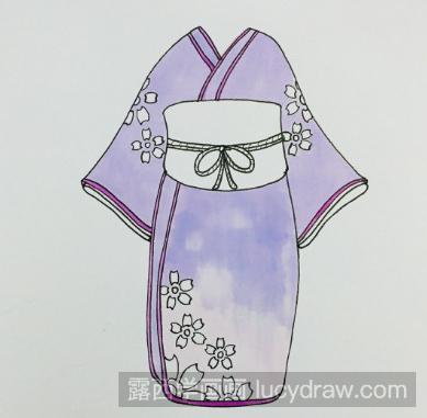 樱花和服简笔画教程分享，如何画日本和服？