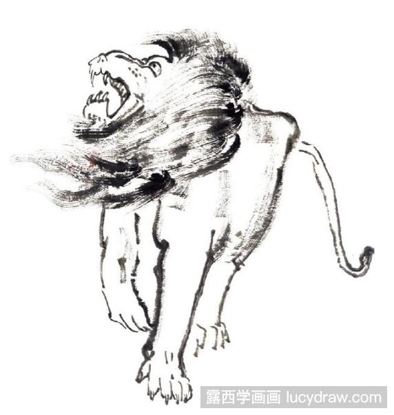 丛林之王狮子国画教程，怎么画狮子？