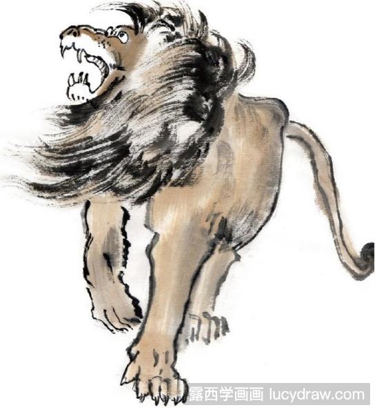 丛林之王狮子国画教程，怎么画狮子？