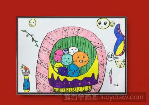 优秀的少儿美术作品欣赏，春节儿童作品分享