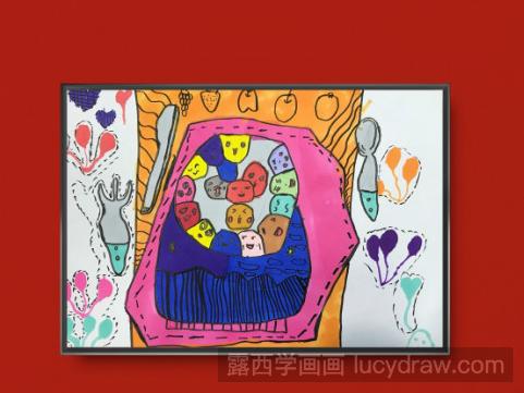 优秀的少儿美术作品欣赏，春节儿童作品分享