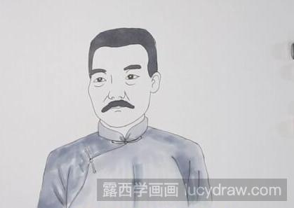 鲁迅简笔画教程分享，如何画文人鲁迅？