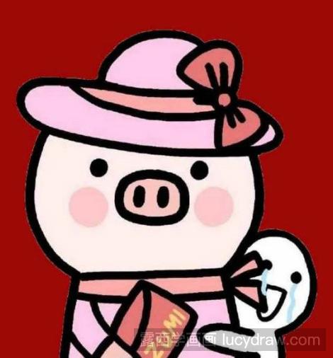 一组可爱的小猪简笔画作品欣赏