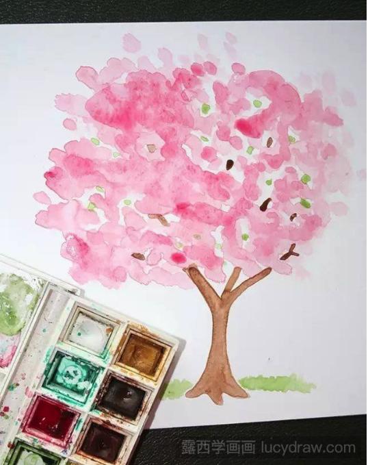 樱花用水彩画怎么画？粉色樱花绘画教程