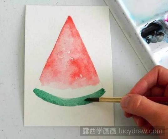 可口的西瓜水粉画怎么画？