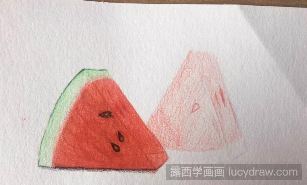 西瓜绘画教程分享，彩铅画西瓜怎么画？