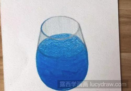 蓝色玻璃水彩铅画怎么画？