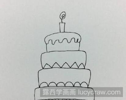 生日蛋糕简笔画怎么画？