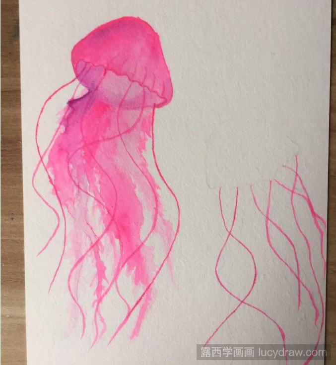 玫红色水母水彩画教程是什么？