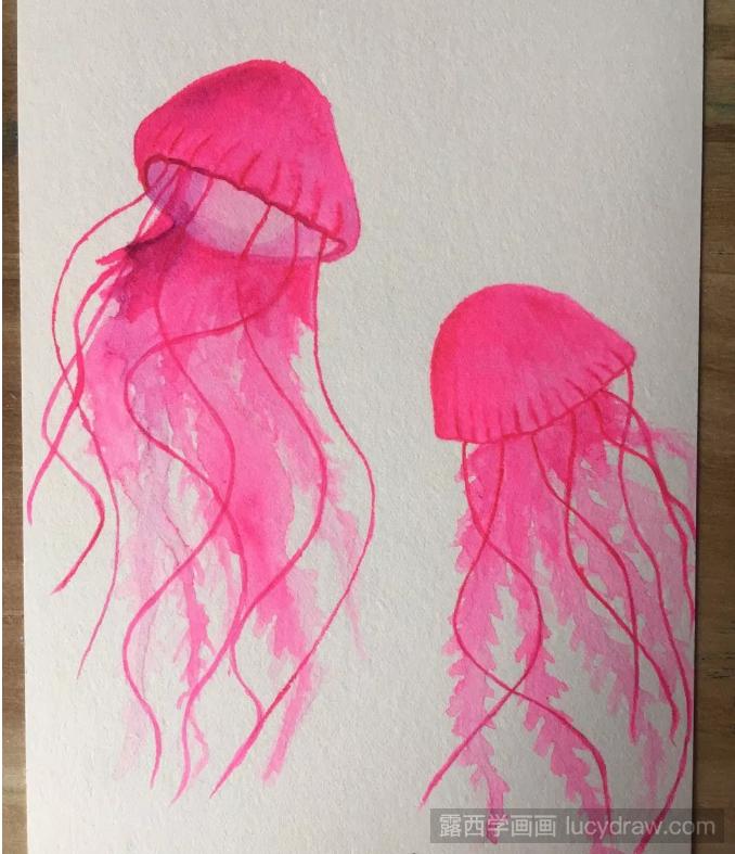 玫红色水母水彩画教程是什么？
