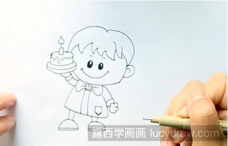 小男孩过生日简笔画怎么画？