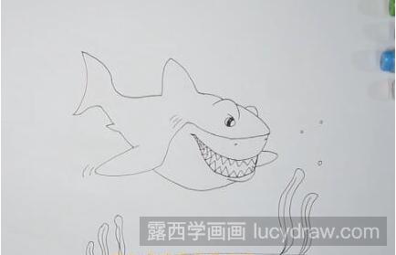 巨型鲨鱼简笔画怎么画？