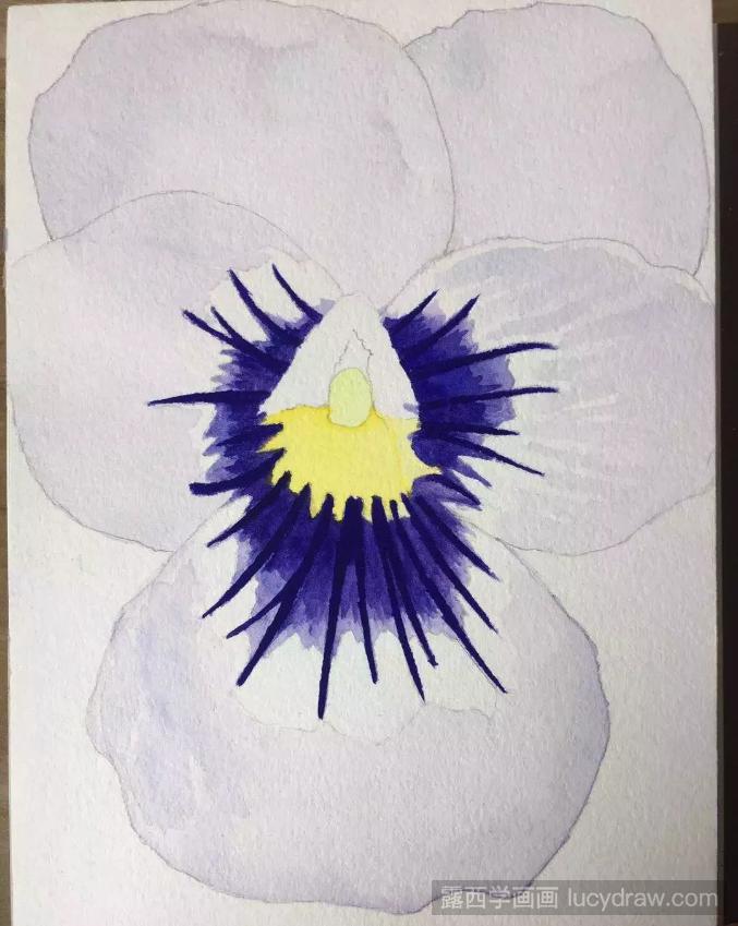 超详细的紫罗兰水彩画教程