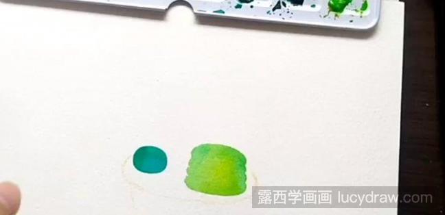 简单又清新的仙人掌盆栽水彩画教程
