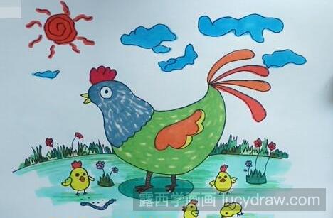 大公鸡怎么画？儿童画教程分享