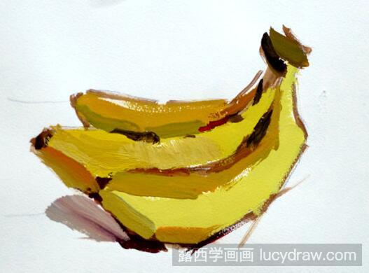 水粉画香蕉怎么画?水果香蕉水粉手绘详细步骤分享