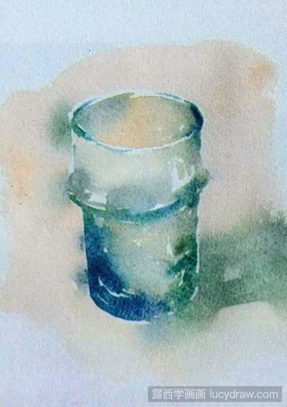 水彩画玻璃杯怎么画?水杯用水彩的手绘步骤图