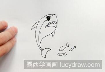 画鲨鱼的简笔画步骤是什么？鱼类的简笔画怎么画? 