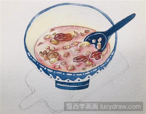 水彩八宝粥怎么画？腊八粥的水彩画法分享！