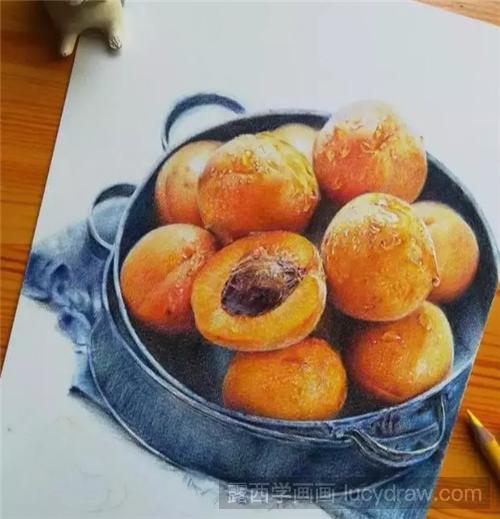 杏子彩铅画怎么画？水果彩铅画教程