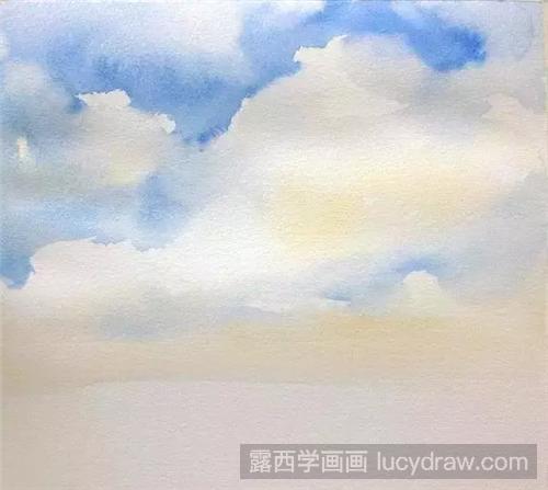 蓝天白云水彩画如何画？教你画简单的水彩画