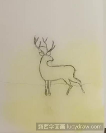 小鹿水彩画怎么画？简单水彩湿画法步骤