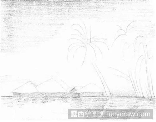 海边风景怎么画？素描海边风景绘画步骤