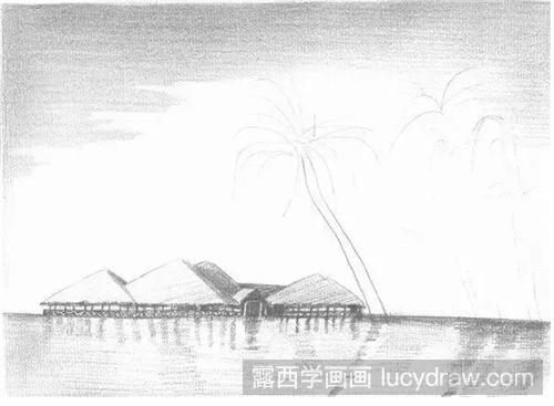 海边风景怎么画？素描海边风景绘画步骤