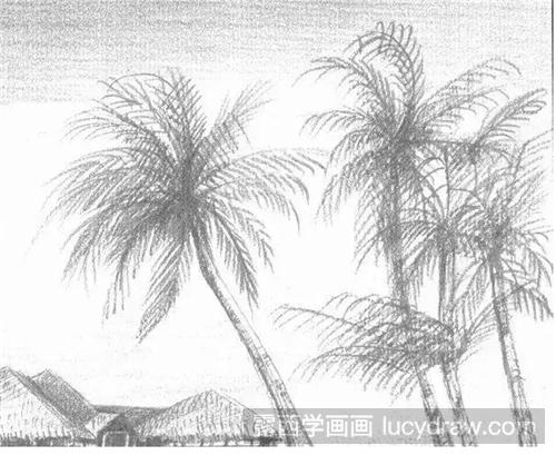 海边风景怎么画？素描海边风景绘画步骤