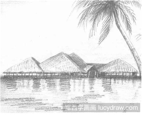 海边风景怎么画？素描海边风景绘画步骤