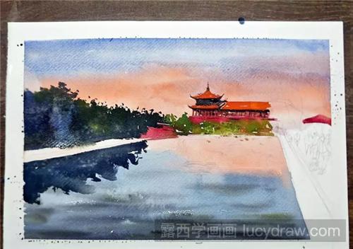北京的故宫怎么画？故宫的水彩画步骤有哪些？