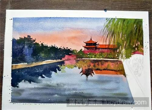 北京的故宫怎么画？故宫的水彩画步骤有哪些？