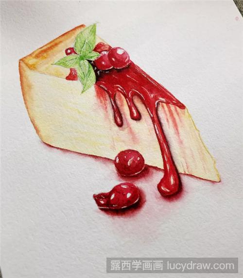 怎么画果酱蛋糕？好吃的蛋糕水彩画如何画？