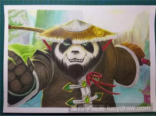 魔兽世界的熊猫人怎么画？怎么用彩铅画熊猫人？