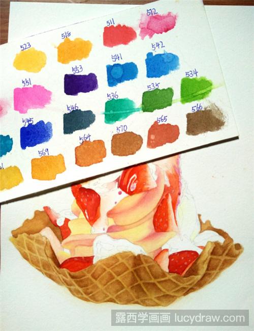 冰淇淋甜品怎么画？水彩画该如何上色？
