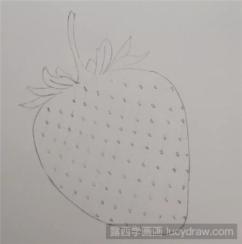 一颗红草莓怎么画？草莓的颗粒质感如何画？