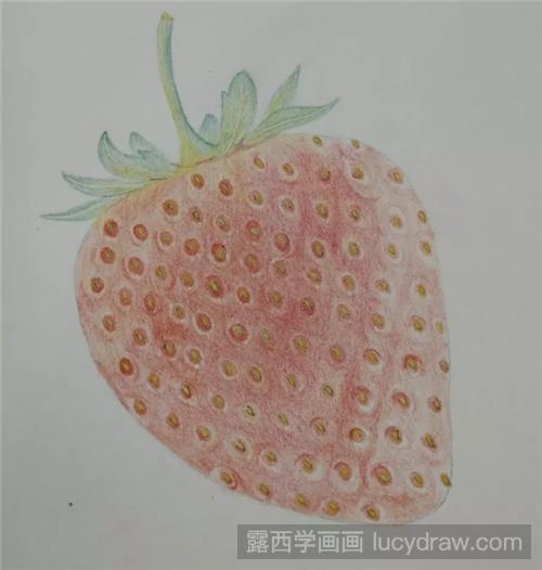 一颗红草莓怎么画？草莓的颗粒质感如何画？
