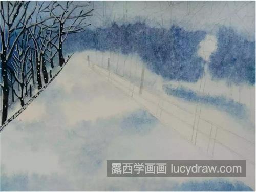 下雪的森林怎么画？雪景水彩画教程分享