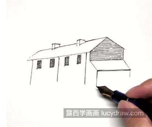 小溪旁的房屋怎么画？详细的钢笔风景画步骤有哪些？